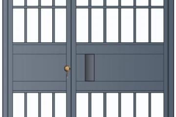 （雙扇電控平開門、柵欄門）